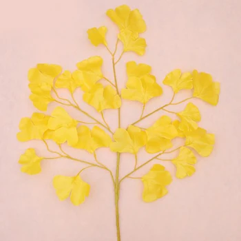 Žltá Umelé Ginko Listy Domov Obývacia Izba Dekorácie Umelé Leaf Svadobné Cesty Sprievodca Dekorácie 12Pack