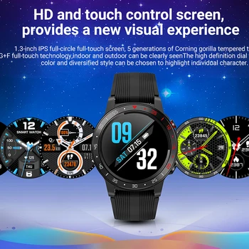 Torntisc M5S Šport Smartwatch Mužov Podporu SIM Karty 1.3 Palcový Full Kolo Dotyk Srdcovej frekvencie Vodotesný IP67 Kompas Počasie