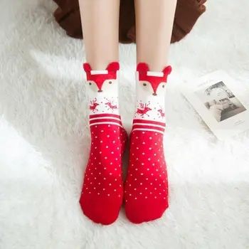 Ženy Santa Claus Deer/Líška/Medveď/Psa Zime Vianoce Ponožky Pohodlný Tepelne Bavlnené Ponožky