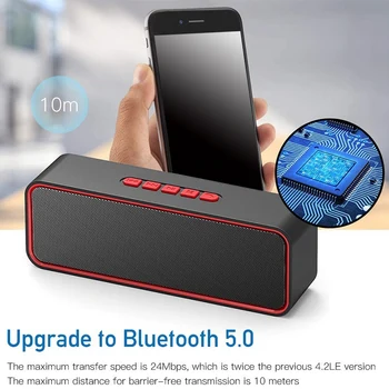 Prenosný Bluetooth Reproduktor,TWS Bluetooth 5.0 Bezdrôtový Reproduktor s 3D Stereo Hi-Fi Basy,Vstavané 1500 MAh Batéria