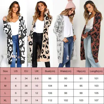 Sexy 2018 Dlhý Sveter Sveter Ženy Leopard Vytlačené Sveter Harajuku Jeseň Dlhý Rukáv Knitwear Sveter Sueter Mujer