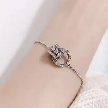 2020 nový modrý dvojitý krúžok plný diamond svieti luxusný Prsteň Náramok elegantné čaro rozprávky svadobné šperky značky