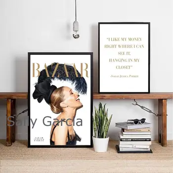 Moderný Pop Art Magazine Cover Plagáty A Vytlačí Vogue Fashion Citácie Domáce Dekorácie Na Stenu Obraz Na Plátne Umenie Maľba Na Izbu