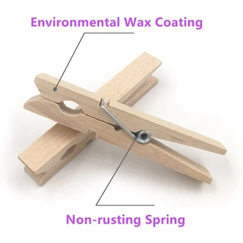 Mini Clothespins, Mini Prírodné Drevené Clothespins s Juty Motúzov, Multi-Function Clothespins Foto (Prírodné 250 Ks)