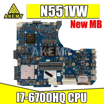 Akemy N551VW Notebook základná doska Pre Asus ROG N551V G551V G551VW FX51V FX51VW pôvodnej doske HM170 I7-6700HQ GTX960M/4GB