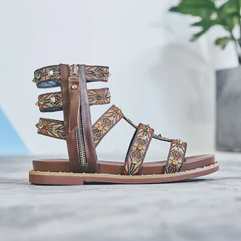 Ženy Gladiator Sandále, Topánky Originálne Kožené Ploché Sandále Dámske Bežné Mäkké Dno Módne Letné Topánky Ženy Plážové Sandále