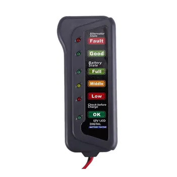 12V Automobilový Auta Batérie Digitálne Tester Alternátor Tester 6 LED Svetlá Displej Diagnostické Naštartovaní Nechajte Tool4.17