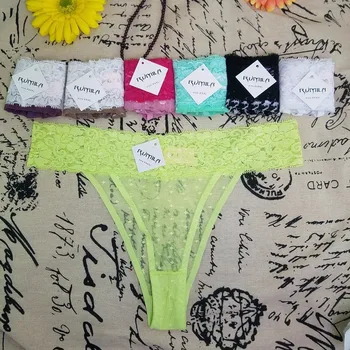XL-4XL 8color čipiek, Bavlny Ženy bikini Sexy Tangá G-string Bielizeň, Nohavičky Nohavičky Dámy T-späť intimatewear 5 ks 1706 mote