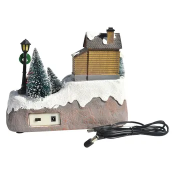 Zz-Luminiscenčných Rotujúcich Malých House Music Osvetlenie Vianočné Živice Živice Vianočné Scény Obce Chata Mesta Vianoce