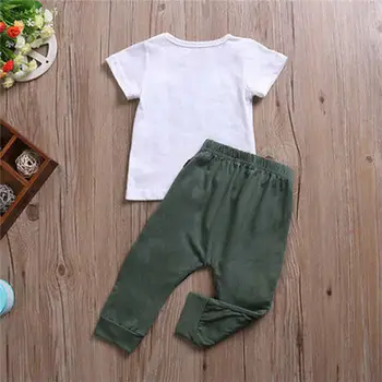 Novorodenca Batoľa Detský Baby Chlapci Oblečenie Oblečenie T-shirt Topy+ Dlhé Nohavice Nastaviť