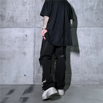 Harajuku Páse s nástrojmi Hárem Joggers Nohavice Streetwear 2020 Mužov Hip Hop Bežné Tepláky Nohavice Módne Čierne Nohavice Muž WY271