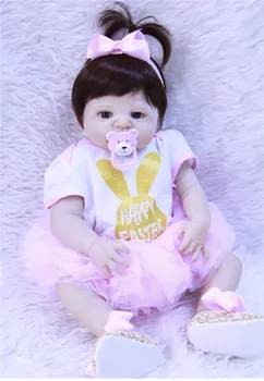 57CM Plný Silikónové Znovuzrodené deti bábiky bebe lol štýlový dievča bábiky princezná vzdelávacie hračky Vianoce, narodeninové darčeky bonecas hračka