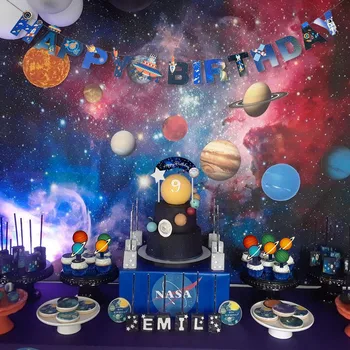 Astronaut Space Party Dodávky Narodeninovej Party Dekorácie Deti Vesmíru, Planét, Sci-Fi Témy Happy Birthday Dodávky
