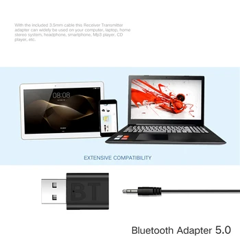 USB Bezdrôtový 5.0 Bluetooth Vysielač, Prijímač, Adaptér, Hudby, Reproduktory, 3,5 mm AUX Auto Stereo Audio Adaptér Pre TV, PC Počítač