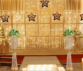 Veľkoobchod Moderný Stôl Krištáľový Luster hangging len Centerpieces Na svadbu
