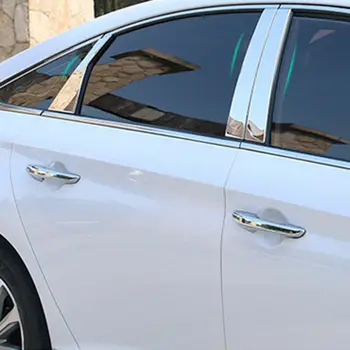 6Pc Nastaviť Auto Okno Pilier Príspevok Pokrýva Chránič Výbava Chrome Nerezovej Ocele pre Hyundai Sonata-2019 Príslušenstvo