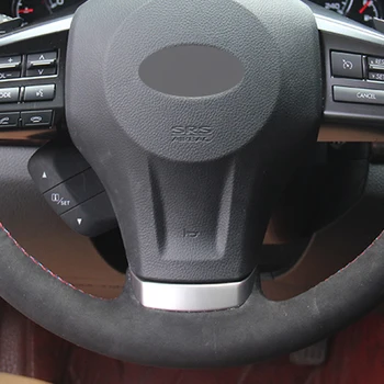 Čierny Semišový Ručne šité Auto Volant, Kryt na Subaru Forester XV roky 2013-Legacy Outback 2013