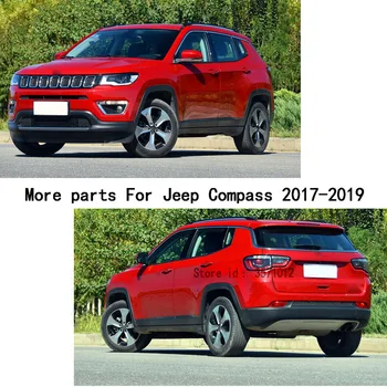 Pre Jeep Compass 2017 2018 2019 2020 Auto Orgán tvarovania účesu Detektor Predné Hlavu Hmlové Svetlo Lampy Obočie Rám Stick ABS Kryt Výbava Časť