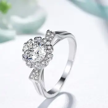 Skutočné 1.5 Carat Diamantový Prsteň pre Ženy Pevné S925 Mincový Striebro Bizuteria Čistého Striebra 925 Šperky z drahých kameňov, Skutočný Diamant Prsteň