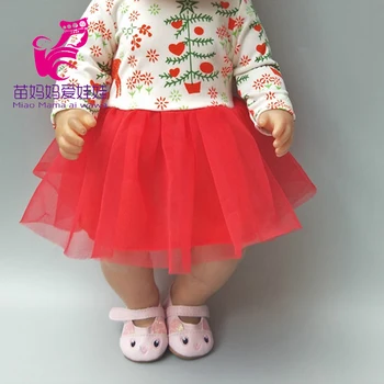 Pre baby doll oblečenie tričko červenej krajky Vianoce sneh strom sobov šaty pre 18-palcové dievča bábiku obliecť deti dievča dary