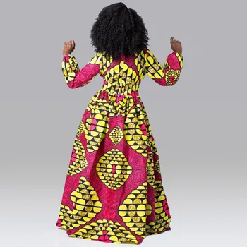 Nové 2020 Dashiki Afriky Šaty Tradičné Jesenné Bazin Ankara Šaty S Dlhým Rukávom Plus Veľkosť Afriacn Tlač Oblečenie Pre Ženy
