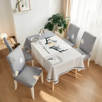 Obývacia umývanie voľný stôl jednoduchý obdĺžnikový umenie bavlnená posteľná bielizeň čaj stôl nepremokavé jedálenský stôl stoličky oblek