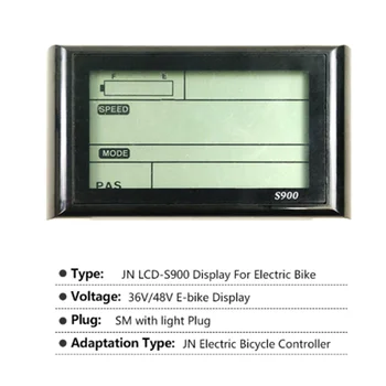 Elektrické bicykle JN LCD-S900 36/48V Inteligentný Displej Elektrický Bicykel LCD Ovládací Panel s SM svetlo Zapojte Príslušenstvo