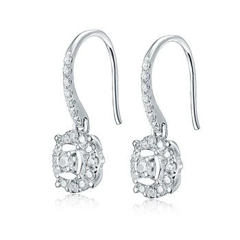 Royal Diamond Náušnice Kvapka Reálne Pevné 18K Biele Zlato Shinning Jemné Šperky pre Mamu Chirstmas Milujúci Najlepší Darček
