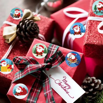 500Pcs/Roll Vianoce, Santa Claus Vytlačené Rolka Papier, Vianočné Dekorácie Kolo Nálepka Pre Domáce Tkaniva Vianočný Darček-Nový Rok