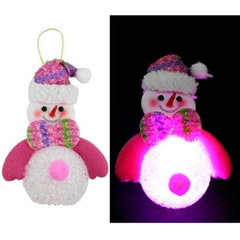 1 Kus Nový produkt, Vianočné Dekorácie Svetlá Svetlo Snehuliak Nočné Svetlo Ryža Crystal Snehuliak, Vianočný Strom Prívesok Dekorácie