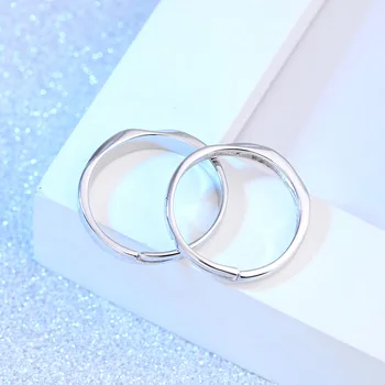 ZRHUA Klasické Pár Prstene Pre Ženy & Muži Móda Jednoduché Šperky Večnosť Lásky Dar Lesklé Striebro 925 Anillos Zapojenie Anel