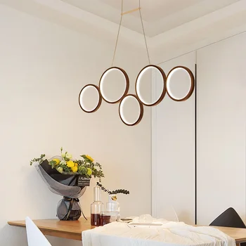 5/3 krúžky biela/káva akryl LED luster Obytných jedáleň, spálňa štúdia obývacia izba & Obchodných svietidlá