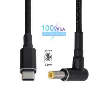 Jimier Typu C, USB-C Vstup do 100W DC alebo obdĺžnik Konektor Napájania PD nabíjací Kábel pre Notebook 18-20V