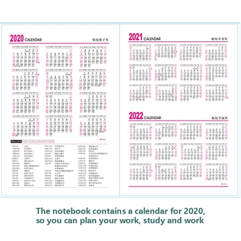 2020 Kalendár Kožené Business Planner Notebook Denník Schôdze Konštatuje, Knihy, Obchodné Poznámkový Blok Pre Office Školy Grafické Efekty Dodávky