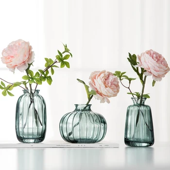 Plastický Jednoduché Sklo Malá Váza Mini Kvet Usporiadanie Nádoby Farba Váza Domov Dekoratívne Parapet Ozdoby