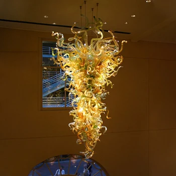 Moderný Domov Svetla LED Jedáleň Nábytok Veľké Murano Skla Amber Gold Luster Lampy