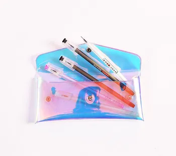 Kawaii Transparentné Ceruzka Taška PVC peračník kancelárske potreby Skladovanie Taška pre Dievčatá