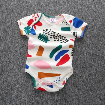 Baby Boy Remienky Bavlna Krátky Rukáv Batoľa Oblečenie Letné Farebné Novorodenca Kombinézach Baby Chlapci Oblečenie