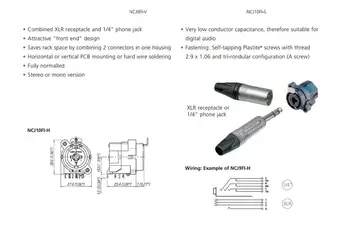 Originál nové vyvážené zásuvky NCJ9FI-H-0 6.35 stereo dvojaký účel zásuvka konektor