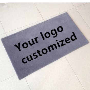 Akryl hrubé logo prispôsobené koberec vitajte salón Reklama vlastné koberec logo obchod koberec hotal rohože klavír sivá tapete