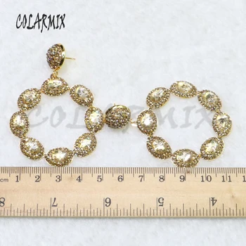 5 Párov zlatá sklo náušnice vyrezávané lebky náušnice visieť náušnice veľkoobchod šperky pre ženy 6075