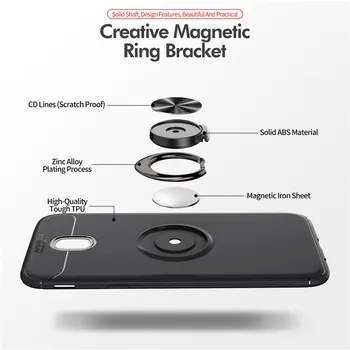 Pre Samsung Galaxy J3 J5 J7 2017 Pro J330 J530 J730 Prípade prst prsteň Magnetizmus Držiak Telefónu Zadný Kryt coque