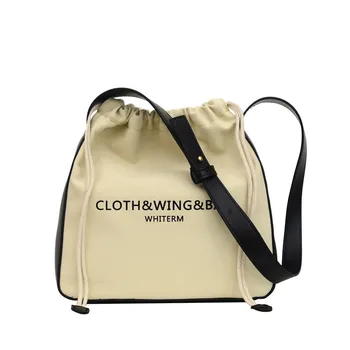 2020 nové dámske plátené tašky, bavlna a kožené rôznorodému dizajnu, šnúrkou kabelka, textílie taška pre ženy