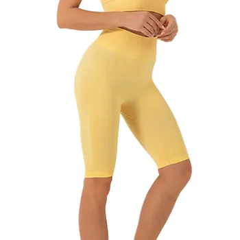 Horúce Bezšvové Športové Šortky Jogy (Solid Color Rýchloschnúci Tenšie Nohavice Elastické Jóga Nohavice
