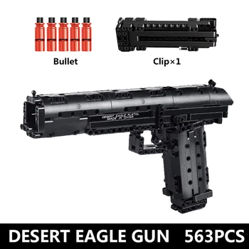 PLESNE KRÁĽ 14004 MOC Desert Eagle, Pištole, Zbraň SWAT Zbraň Model Stavebné kamene, Tehly Deti HOBBY Hračky, Vianočné Darčeky
