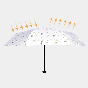 Móda Hviezd Tlač Skladacie Nepremokavé Vetru Anti UV Mini Dáždnik Parasol Dáždnik, skladanie slnečník, dáždnik Vinyl