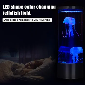 Tichom Oceáne Simulácia Akvárium Valcové akvárium Svetlo USB Konektor s LED Medúzy Svetlo Pestré Farby Lampa