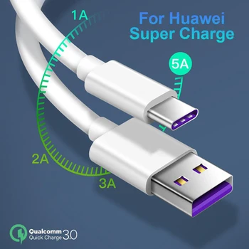 10PCS USB C Kábel 5A Supercharge USB Typu C Kábel Pre Huawei P30 P40 Pro P20 5A Rýchle Nabíjanie Rýchlo Nabíjačka Pre POCO X3 M3 10 TON