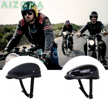 Retro Voľný Štýl Prilbu Na Motocykel, Matte Black Cafe Racer Berets Dizajn Polovicu Tváre Prilby Skúter Krížniky Bobber Univerzálny