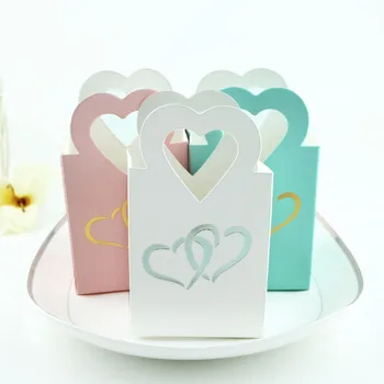 100ks/veľa biela/ružová/modrá farby, Kreatívne Sladkosti Láska srdce Candy Box Svadobné Prospech boxov Box Balenie suveníry